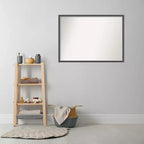 Miroir mural de salle de bain fin Eva sans biseau 40" x 29" Noir - Amanti Art : Rectangulaire moderne, à fixer au mur