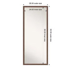 Amanti Art Miroir psyché 68,6 x 160 cm sans biseau : Marron rustique, cadre en bois, option de montage mural