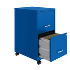 Solutions Espace Classeur vertical mobile 2 tiroirs pour documents format lettre de 45,7 cm de profondeur Bleu classique