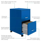 Solutions Espace Classeur vertical mobile 2 tiroirs pour documents format lettre de 45,7 cm de profondeur Bleu classique