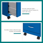 Solutions Espace Classeur vertical mobile 2 tiroirs pour documents format lettre de 45,7 cm de profondeur Bleu classique