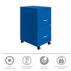 Solutions Espace Classeur vertical mobile 2 tiroirs pour documents format lettre de 45,7 cm de profondeur Bleu classique