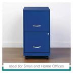 Solutions Espace Classeur vertical mobile 2 tiroirs pour documents format lettre de 45,7 cm de profondeur Bleu classique