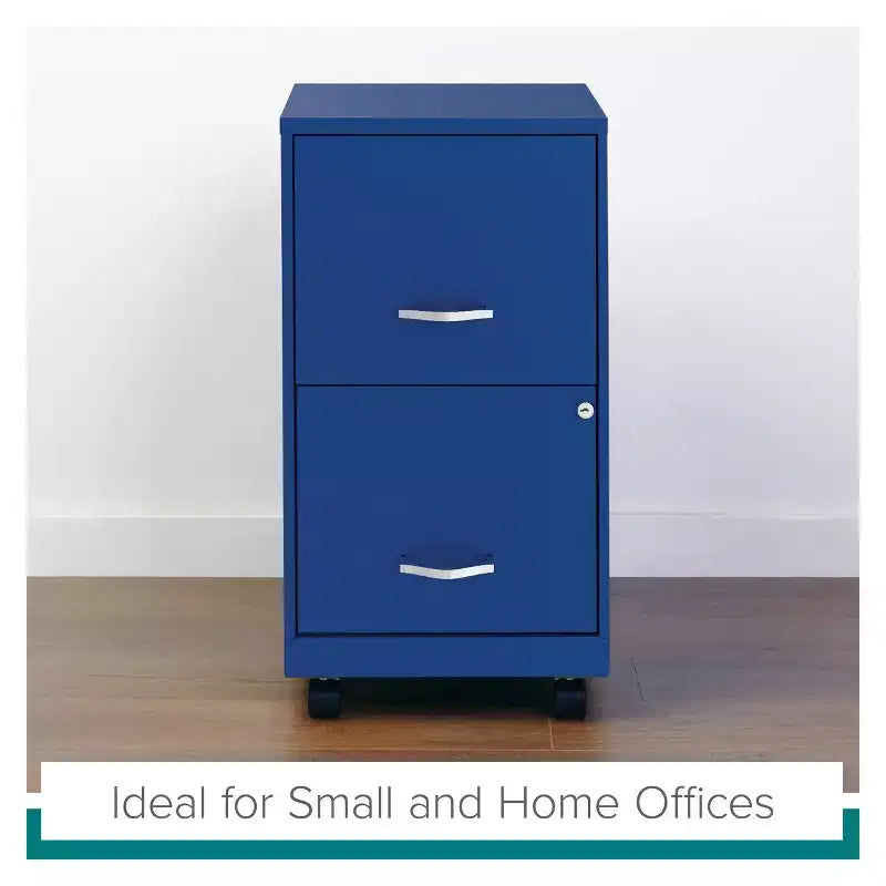 Solutions Espace Classeur vertical mobile 2 tiroirs pour documents format lettre de 45,7 cm de profondeur Bleu classique