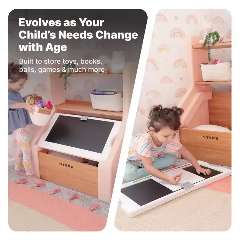 Table et coffre de rangement Step2 Harmony pour enfants - Rose