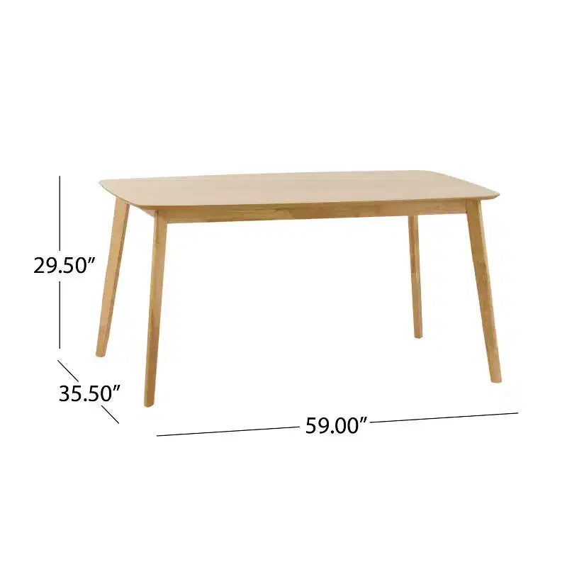 GDFStudio Anne Table à manger en bois moderne du milieu du siècle