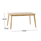 GDFStudio Anne Table à manger en bois moderne du milieu du siècle