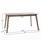 GDFStudio Anne Table à manger en bois moderne du milieu du siècle