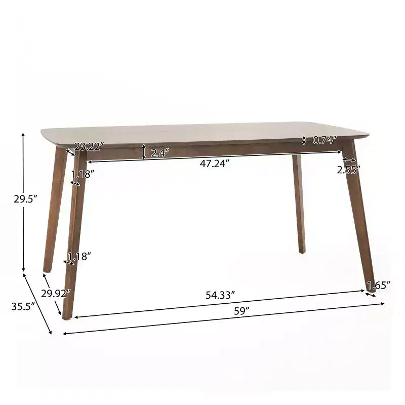 GDFStudio Anne Table à manger en bois moderne du milieu du siècle