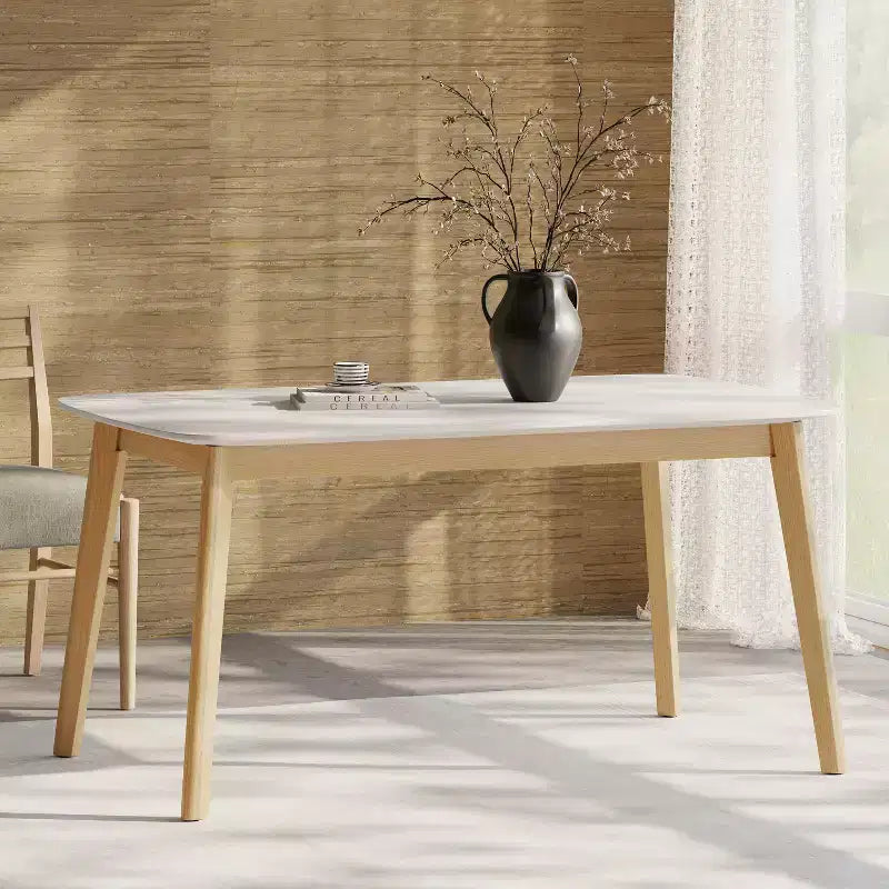 GDFStudio Anne Table à manger en bois moderne du milieu du siècle