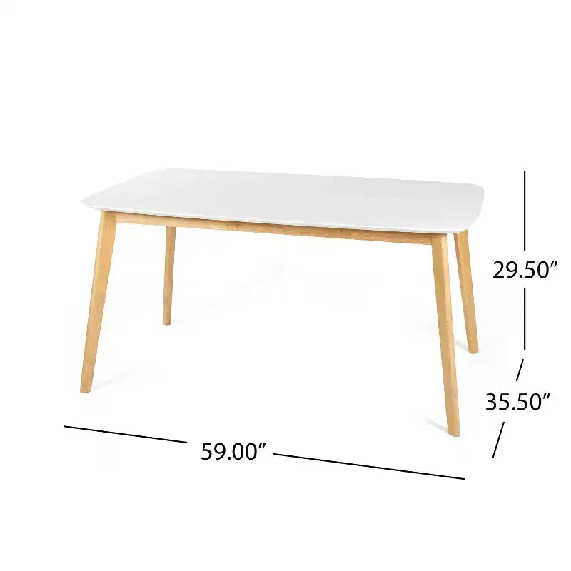 GDFStudio Anne Table à manger en bois moderne du milieu du siècle
