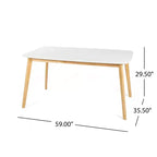 GDFStudio Anne Table à manger en bois moderne du milieu du siècle