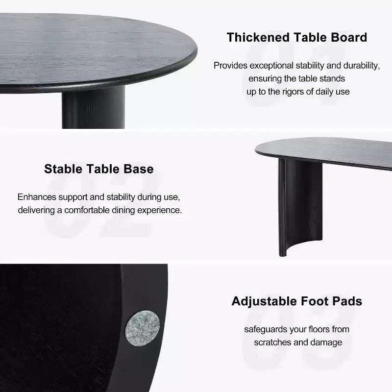 Dovelina Table de Salle à Manger Table de Cuisine Moderne en Bois Table de Salle à Manger