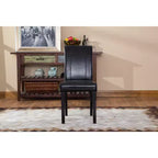 Chaise Parson Rembourrée en Similicuir, Style Urbain, en Bois Massif Roundhill, Noir, Lot de 2