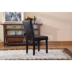 Chaise Parson Rembourrée en Similicuir, Style Urbain, en Bois Massif Roundhill, Noir, Lot de 2
