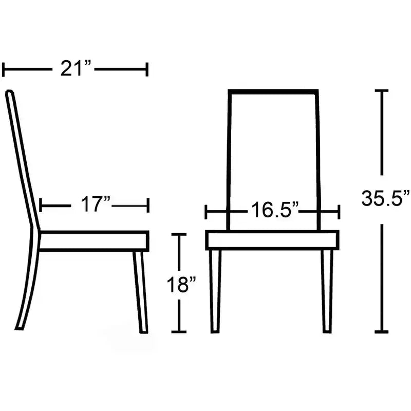 Chaise Parson Rembourrée en Similicuir, Style Urbain, en Bois Massif Roundhill, Noir, Lot de 2