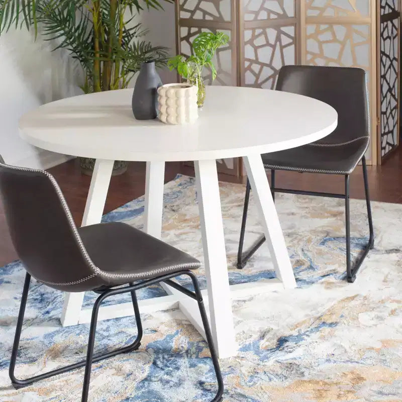 Ensemble de salle à manger rond Varna de Roundhill Furniture, table à manger en bois avec 2 chaises élégantes, 3 pièces