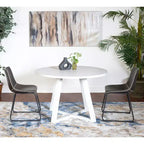 Ensemble de salle à manger rond Varna de Roundhill Furniture, table à manger en bois avec 2 chaises élégantes, 3 pièces