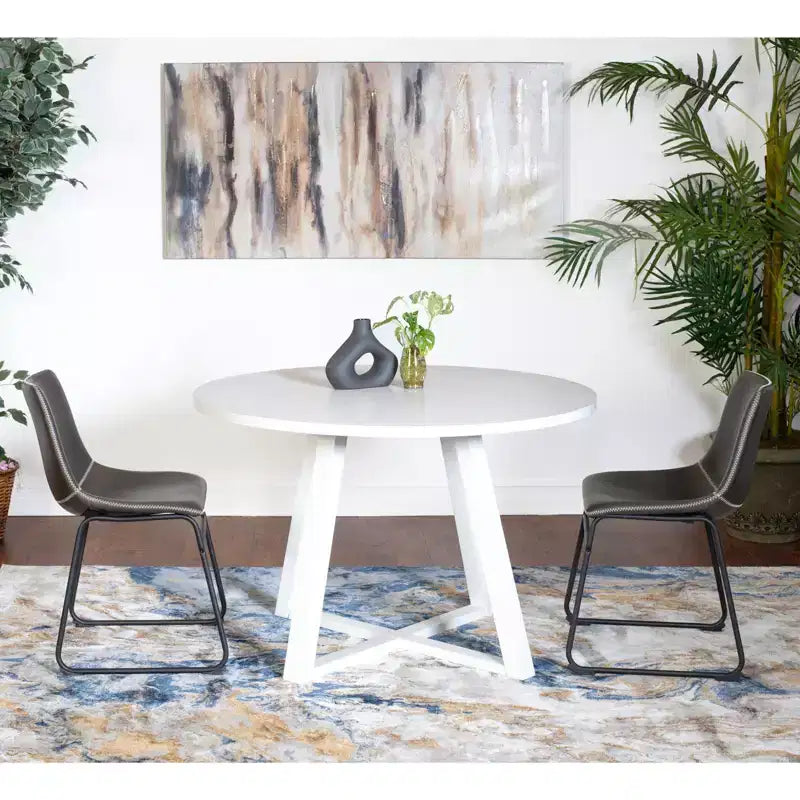 Ensemble de salle à manger rond Varna de Roundhill Furniture, table à manger en bois avec 2 chaises élégantes, 3 pièces