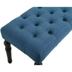 Banc de salle à manger capitonné en tissu avec pieds tournés Leviton, bleu