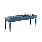 Banc de salle à manger capitonné en tissu avec pieds tournés Leviton, bleu