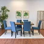 Ensemble de salle à manger Amisos 7 pièces, table à manger Hairpin avec 6 chaises, 3 options de couleur