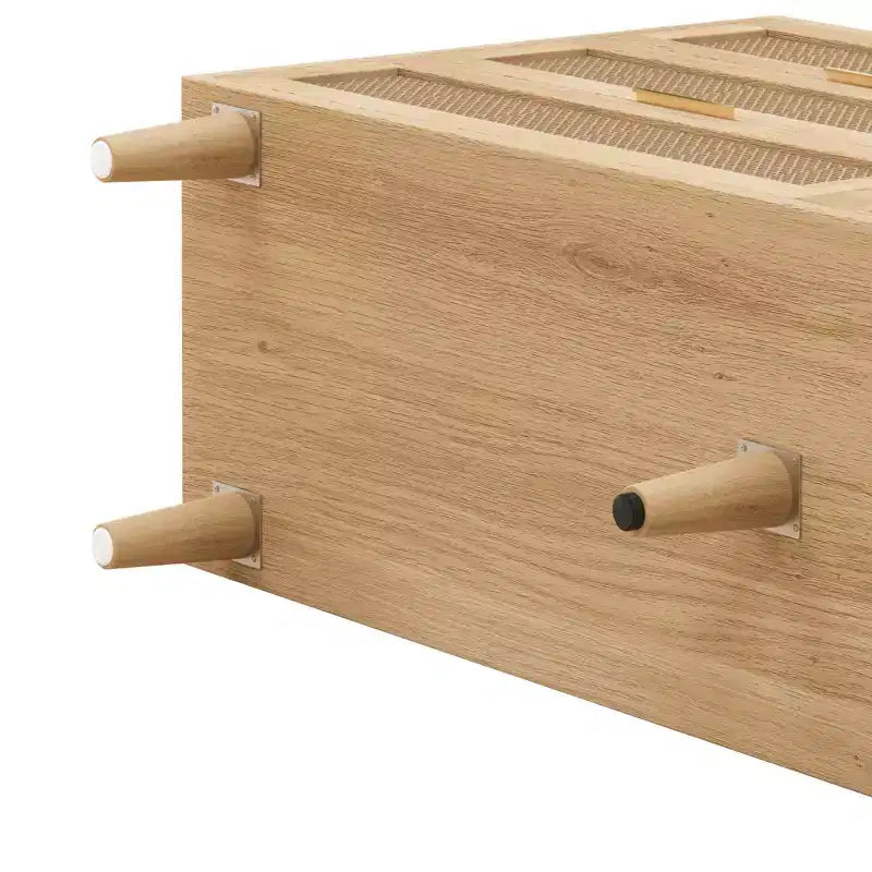 Commode à 6 tiroirs en rotin pour chambre à coucher, chiffonnier, table de chevet pour placard, organisateur de rangement pour couloir, salon, chambre à coucher