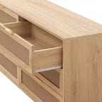 Commode à 6 tiroirs en rotin pour chambre à coucher, chiffonnier, table de chevet pour placard, organisateur de rangement pour couloir, salon, chambre à coucher