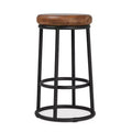Christopher Knight Home Aurora Classic Indoor Wood and Metal 24 Counter Stool with Footrest, Brown/Black
