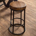 Tabouret de comptoir classique Christopher Knight Home Aurora de 24 po en bois et métal avec repose-pieds, marron/noir
