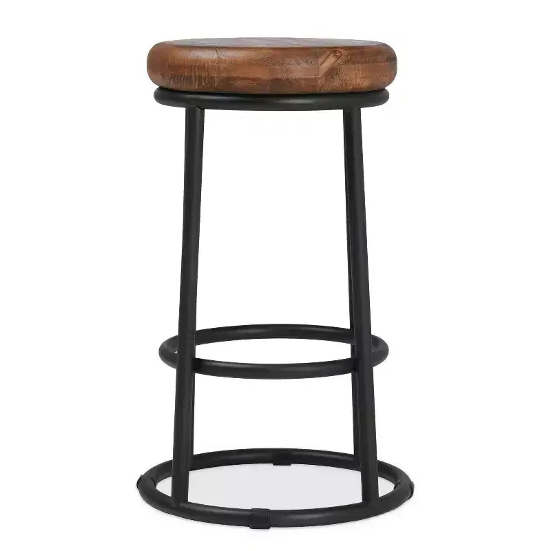Tabouret de comptoir classique Christopher Knight Home Aurora de 24 po en bois et métal avec repose-pieds, marron/noir