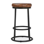 Tabouret de comptoir classique Christopher Knight Home Aurora de 24 po en bois et métal avec repose-pieds, marron/noir
