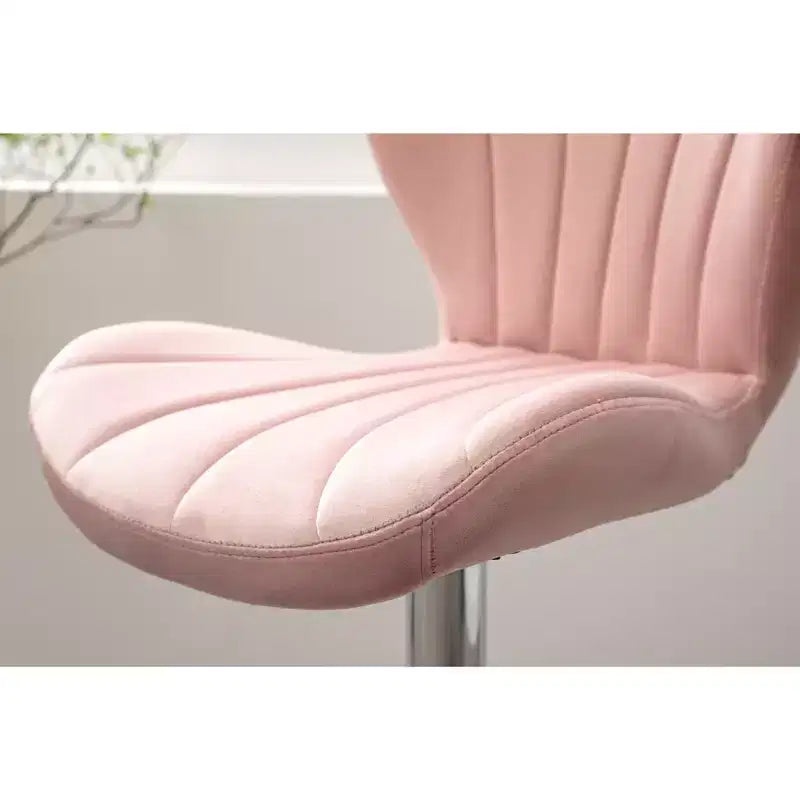 Tabourets de bar pivotants réglables rembourrés Ellston roses, lot de 2