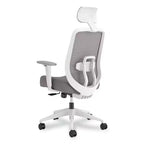 Chaise de travail HON Altern Mesh, hauteur d'assise de 17,95 à 21,1 pouces, siège gris, dossier gris/blanc, base blanche