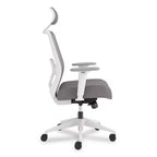 Chaise de travail HON Altern Mesh, hauteur d'assise de 17,95 à 21,1 pouces, siège gris, dossier gris/blanc, base blanche