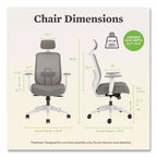 Chaise de travail HON Altern Mesh, hauteur d'assise de 17,95 à 21,1 pouces, siège gris, dossier gris/blanc, base blanche