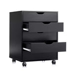 5-Drawer Chest, Wood Storage Dresser file Cabinet with Wheels