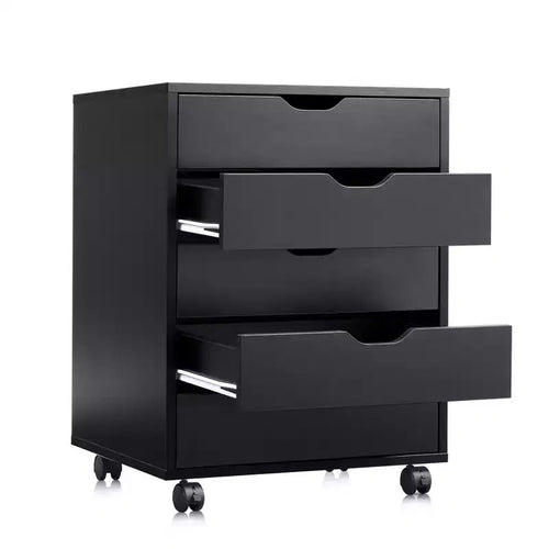 5-Drawer Chest, Wood Storage Dresser file Cabinet with Wheels