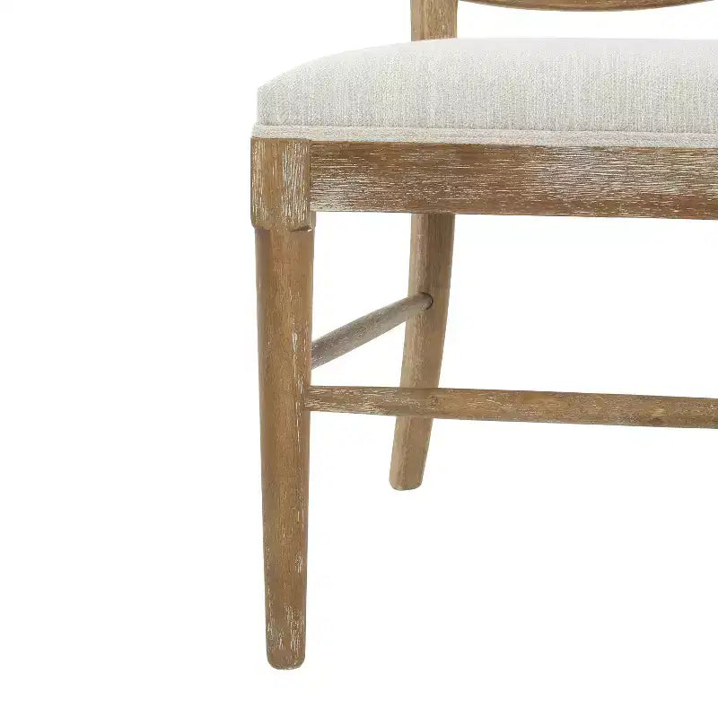 GDFStudio Chaise de salle à manger Wreecy en bois d'hévéa avec dossier en rotin et repose-pieds, brun clair