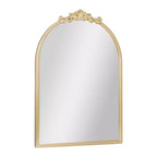 Miroir mural arqué Emma et Oliver avec détails de style baroque et verre à dos en aluminium pour une clarté optimale pour les entrées, les salles de bain et plus encore.
