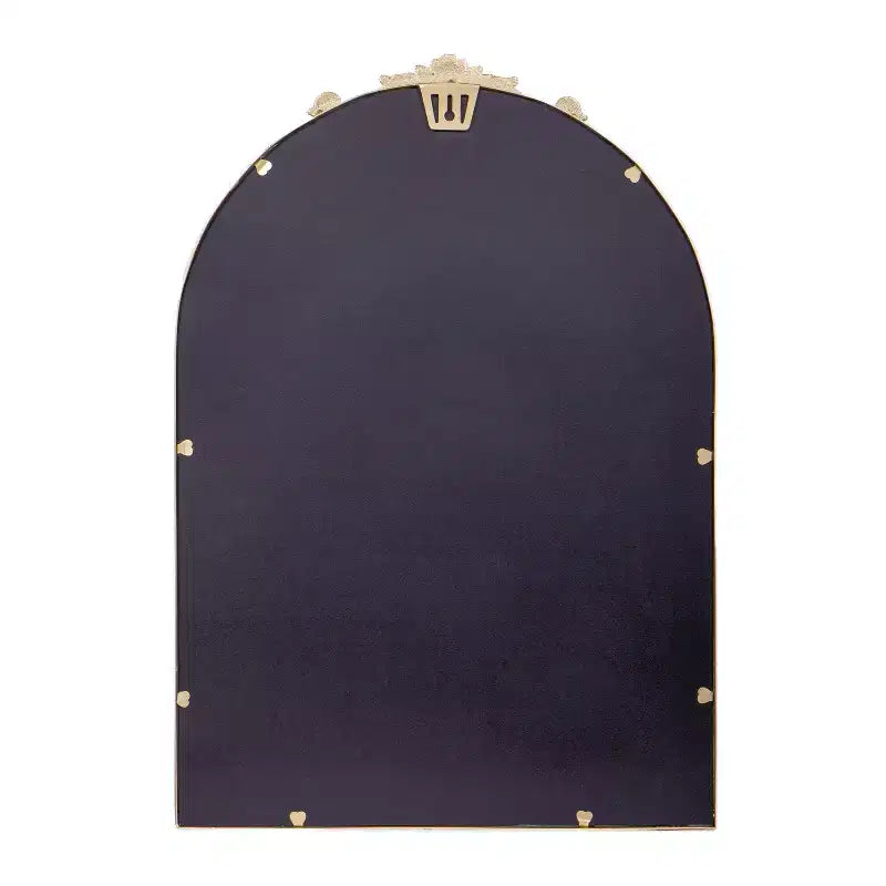 Miroir mural arqué Emma et Oliver avec détails de style baroque et verre à dos en aluminium pour une clarté optimale pour les entrées, les salles de bain et plus encore.