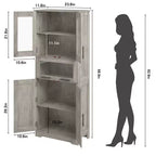 Meuble Colonne de Salle de Bain, Armoire de Rangement Autonome avec Portes et Étagères Réglables pour Cuisine, Garde-Manger, Salon