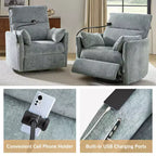 Fauteuil inclinable pivotant Julius 38 Power Rocking Nursery avec USB, lot de 2 | HULALA HOME