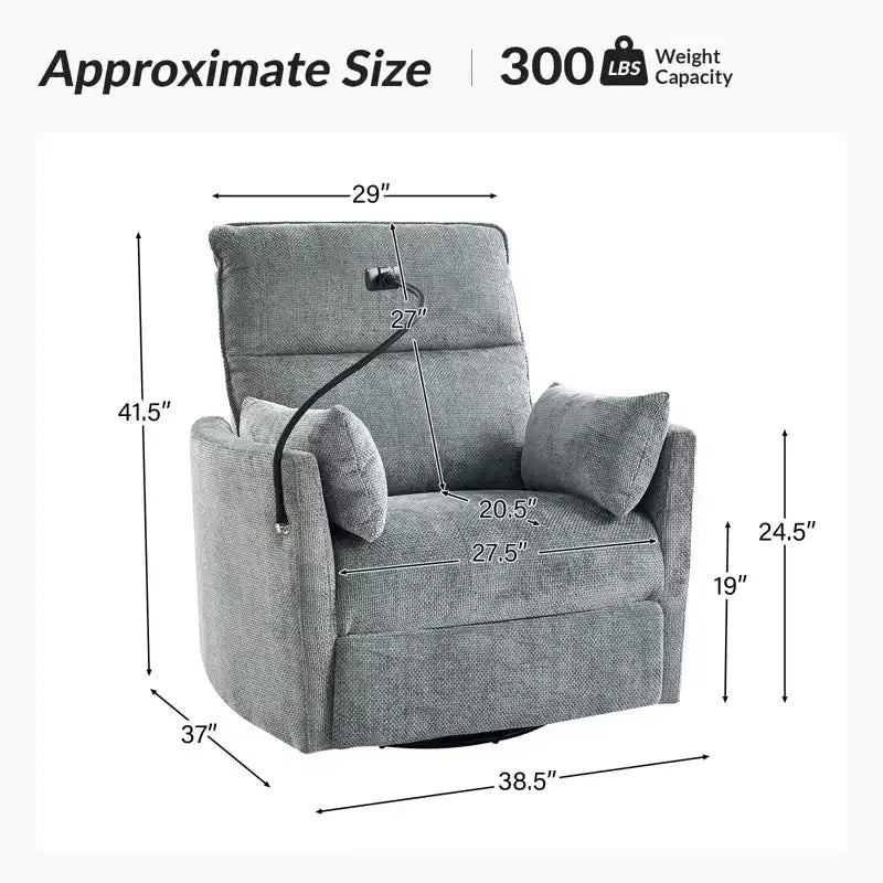 Fauteuil inclinable pivotant Julius 38 Power Rocking Nursery avec USB, lot de 2 | HULALA HOME
