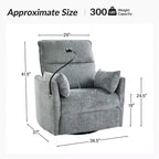 Fauteuil inclinable pivotant Julius 38 Power Rocking Nursery avec USB, lot de 2 | HULALA HOME