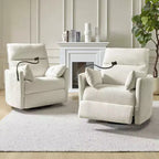 Fauteuil inclinable pivotant Julius 38 Power Rocking Nursery avec USB, lot de 2 | HULALA HOME