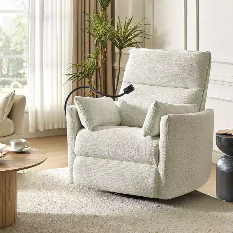 Fauteuil inclinable pivotant Julius 38 Power Rocking Nursery avec USB, lot de 2 | HULALA HOME