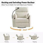 Fauteuil inclinable pivotant Julius 38 Power Rocking Nursery avec USB, lot de 2 | HULALA HOME