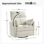 Fauteuil inclinable pivotant Julius 38 Power Rocking Nursery avec USB, lot de 2 | HULALA HOME