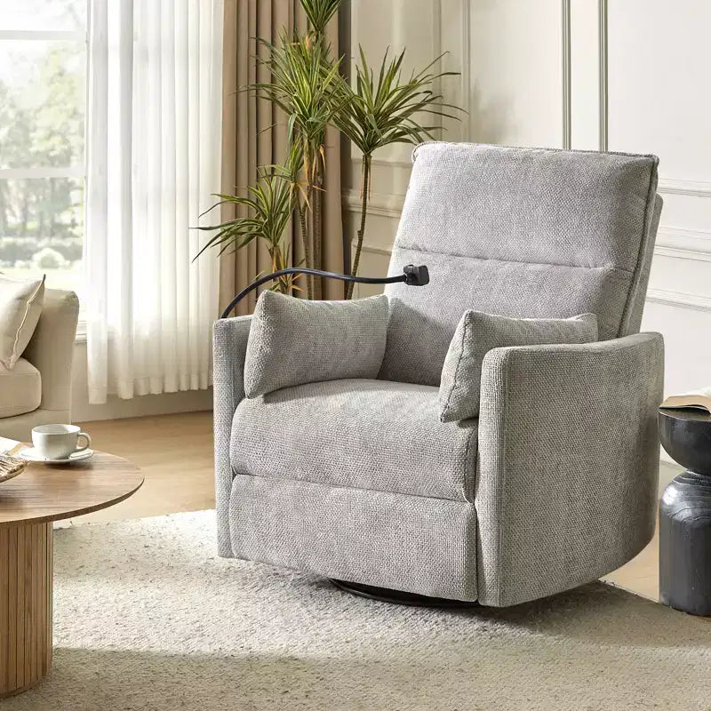 Fauteuil inclinable pivotant Julius 38 Power Rocking Nursery avec USB, lot de 2 | HULALA HOME